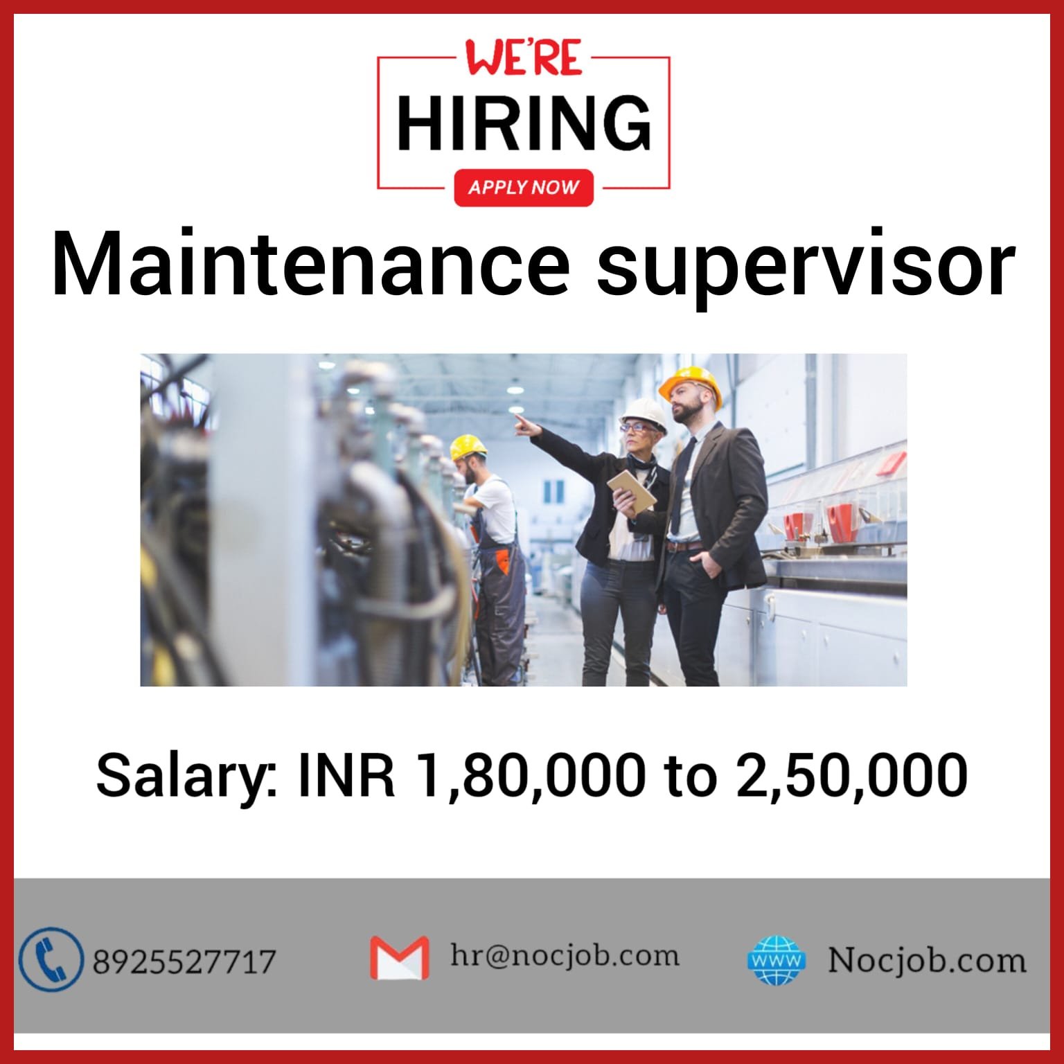 Maintenance Supervisor National Overseas Consultancy