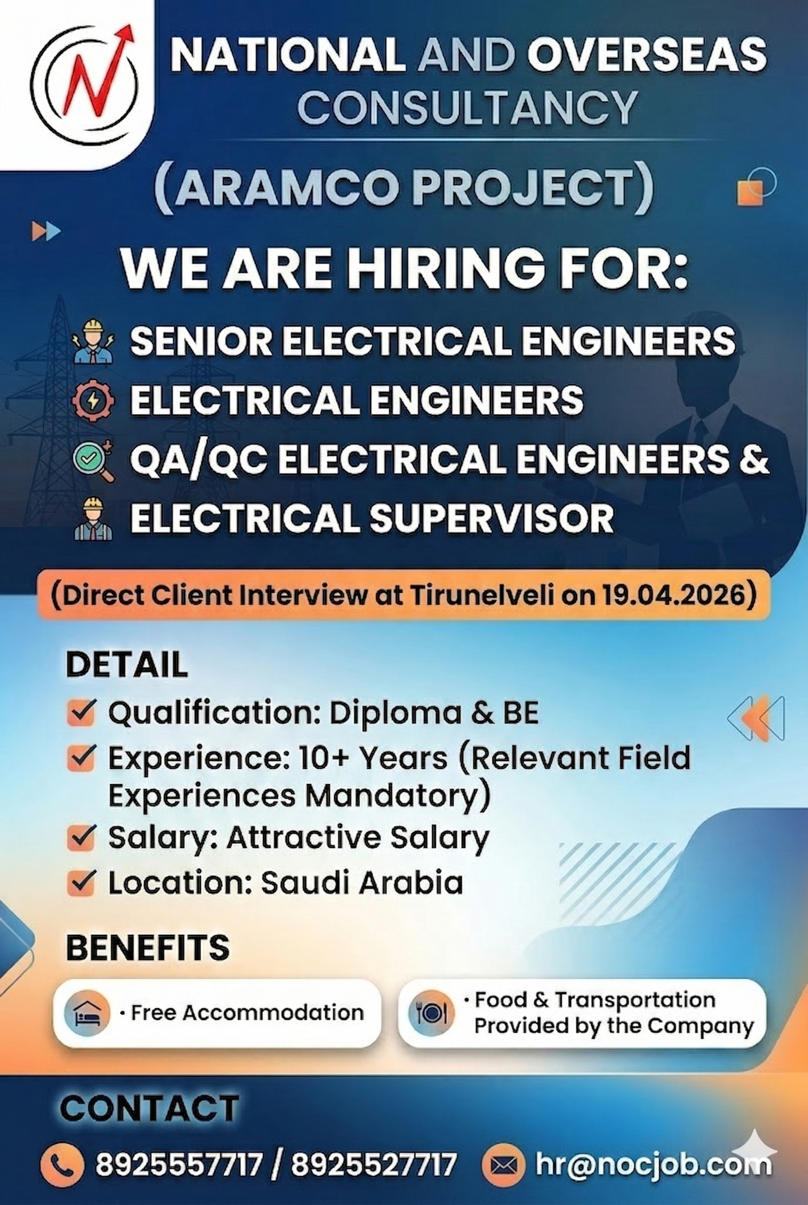 Senior Electrical Engineering & Supervisory Roles (Aramco Project)