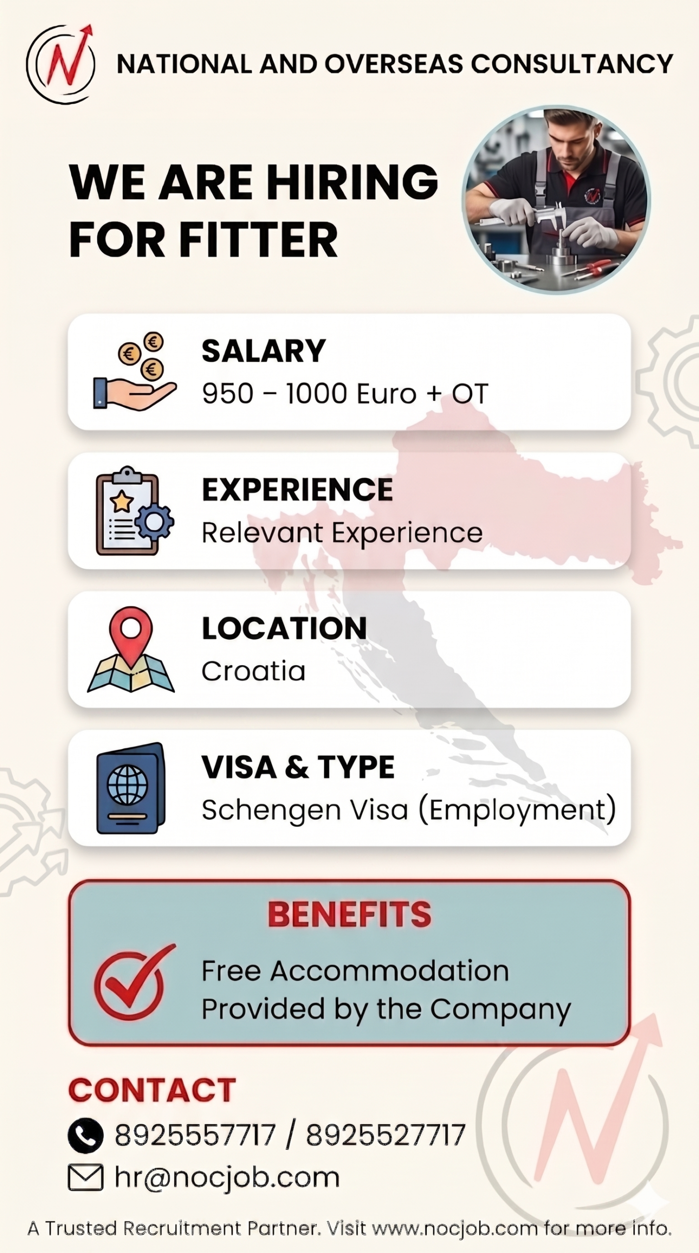 Fitter Job Opportunity in Croatia – Schengen Employment Visa