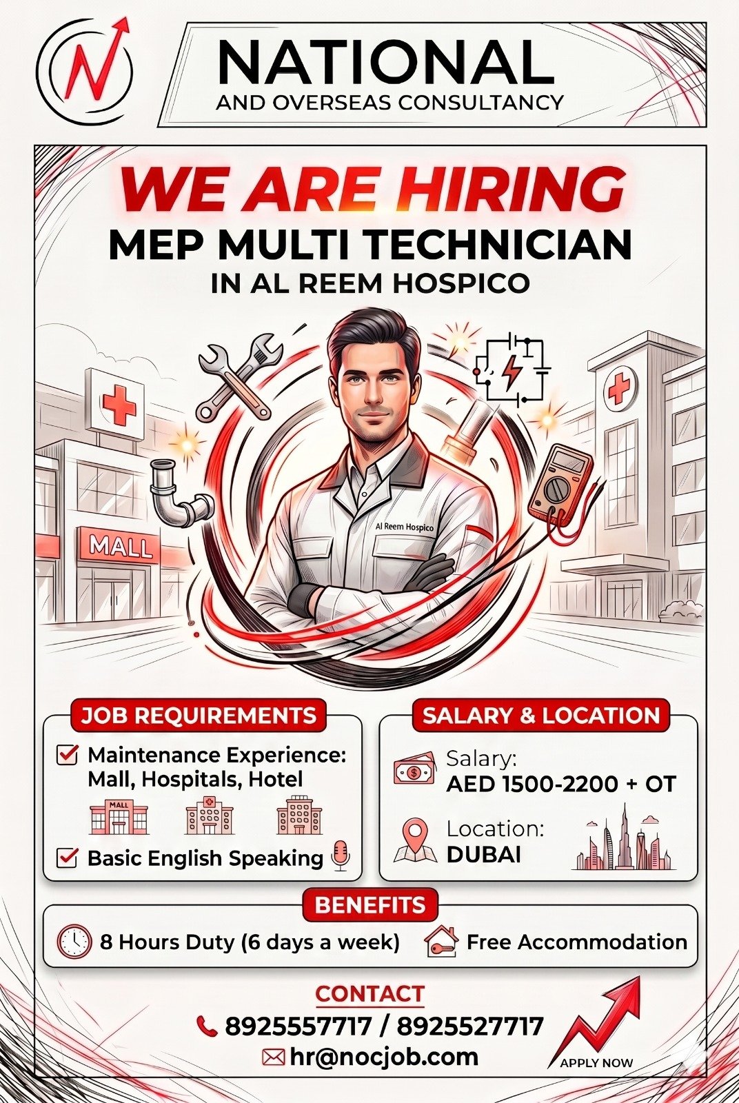 MEP Multi Technician (at Al Reem Hospico)