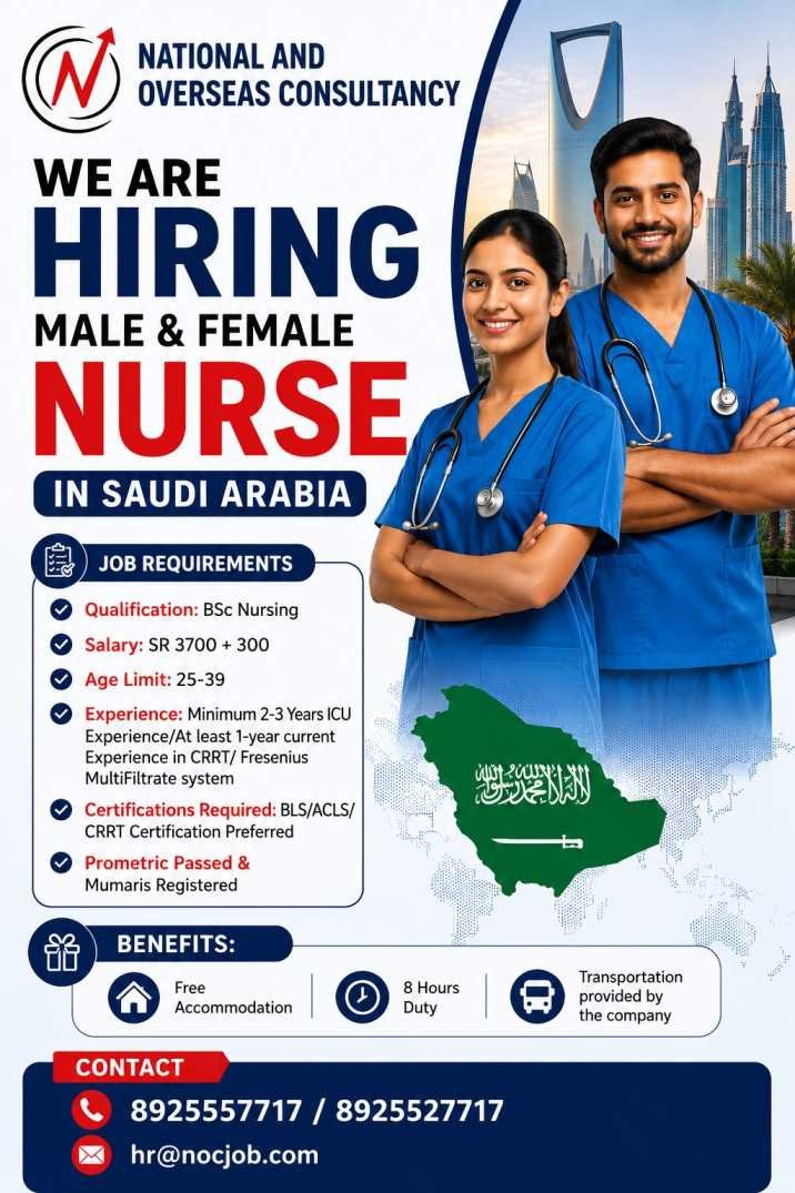 Male & Female Nurse – Saudi Arabia