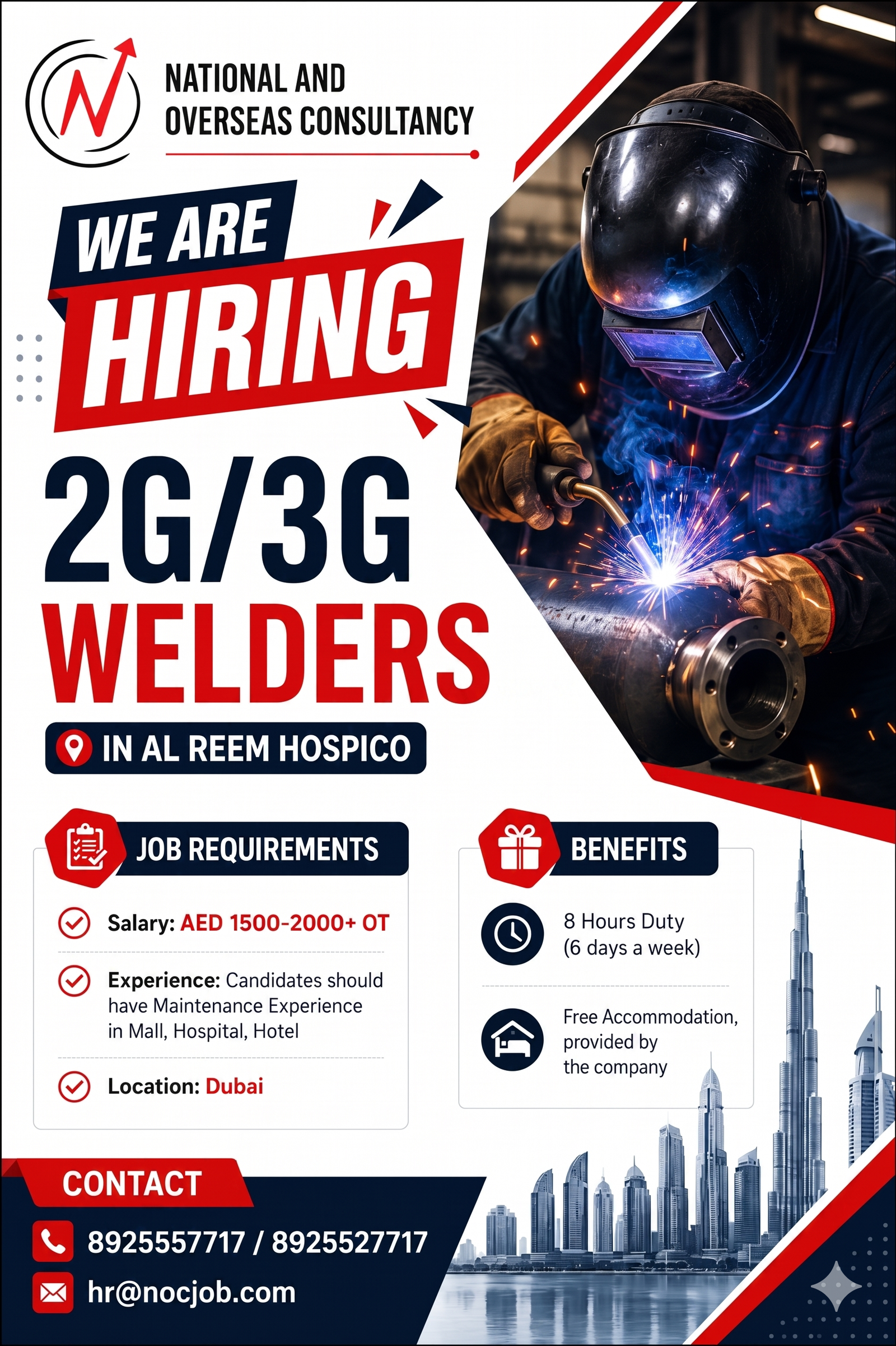 we are hiring 2G/3G Welders
