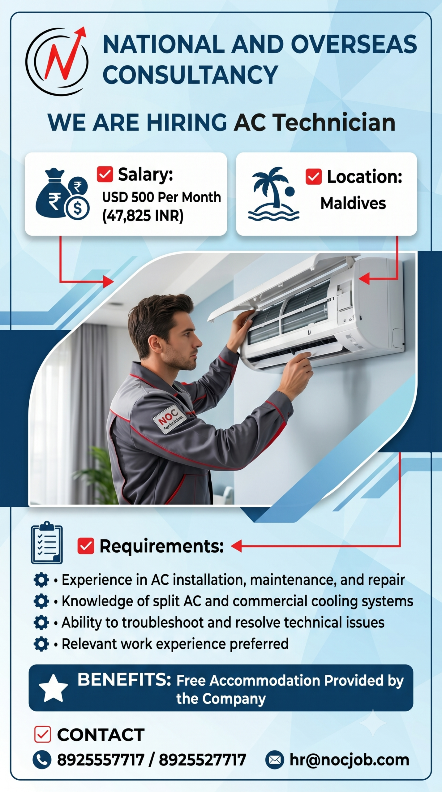we are hiring AC Technician