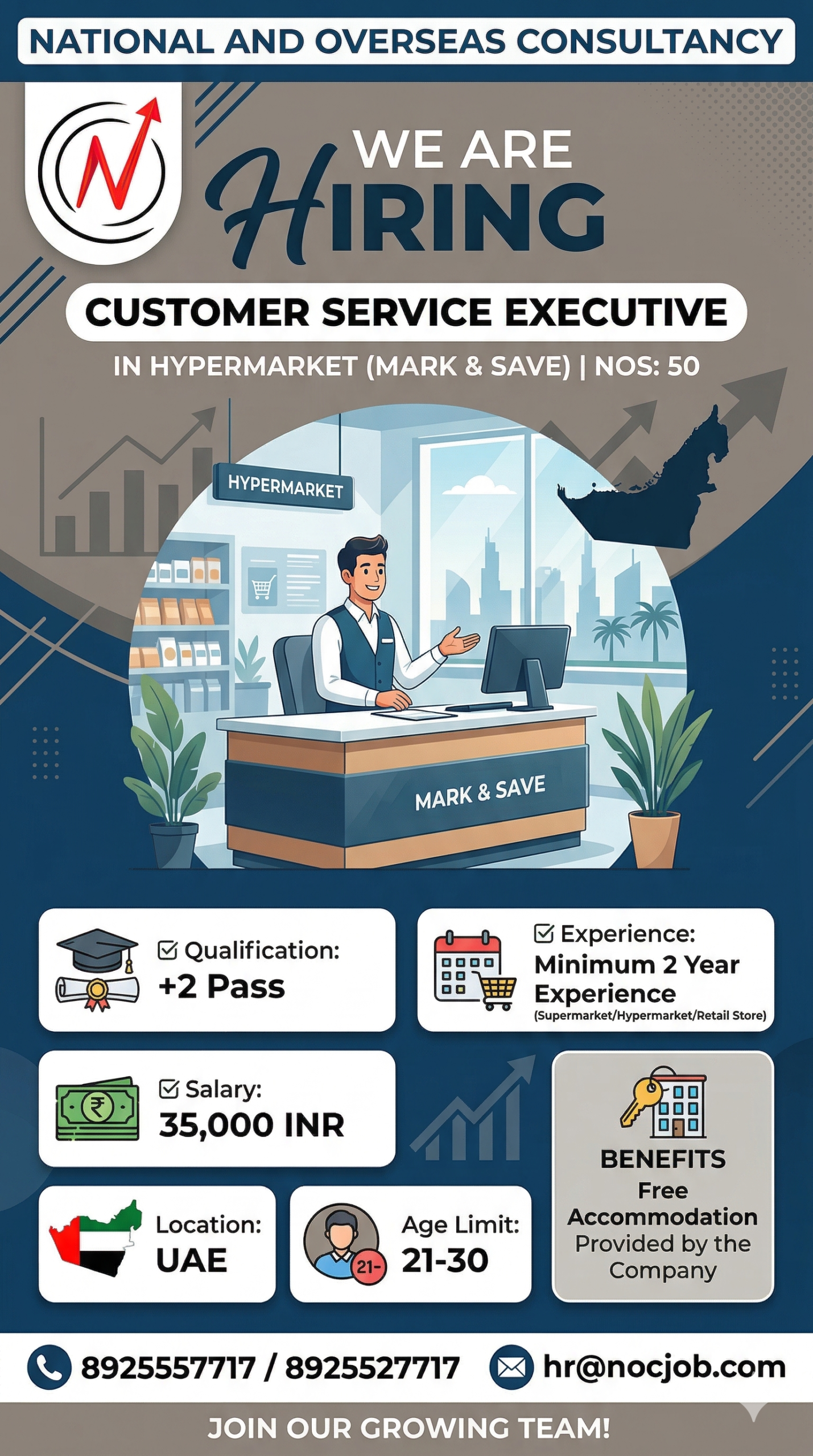 we are hiring Customer Service Executive (Mark & save)