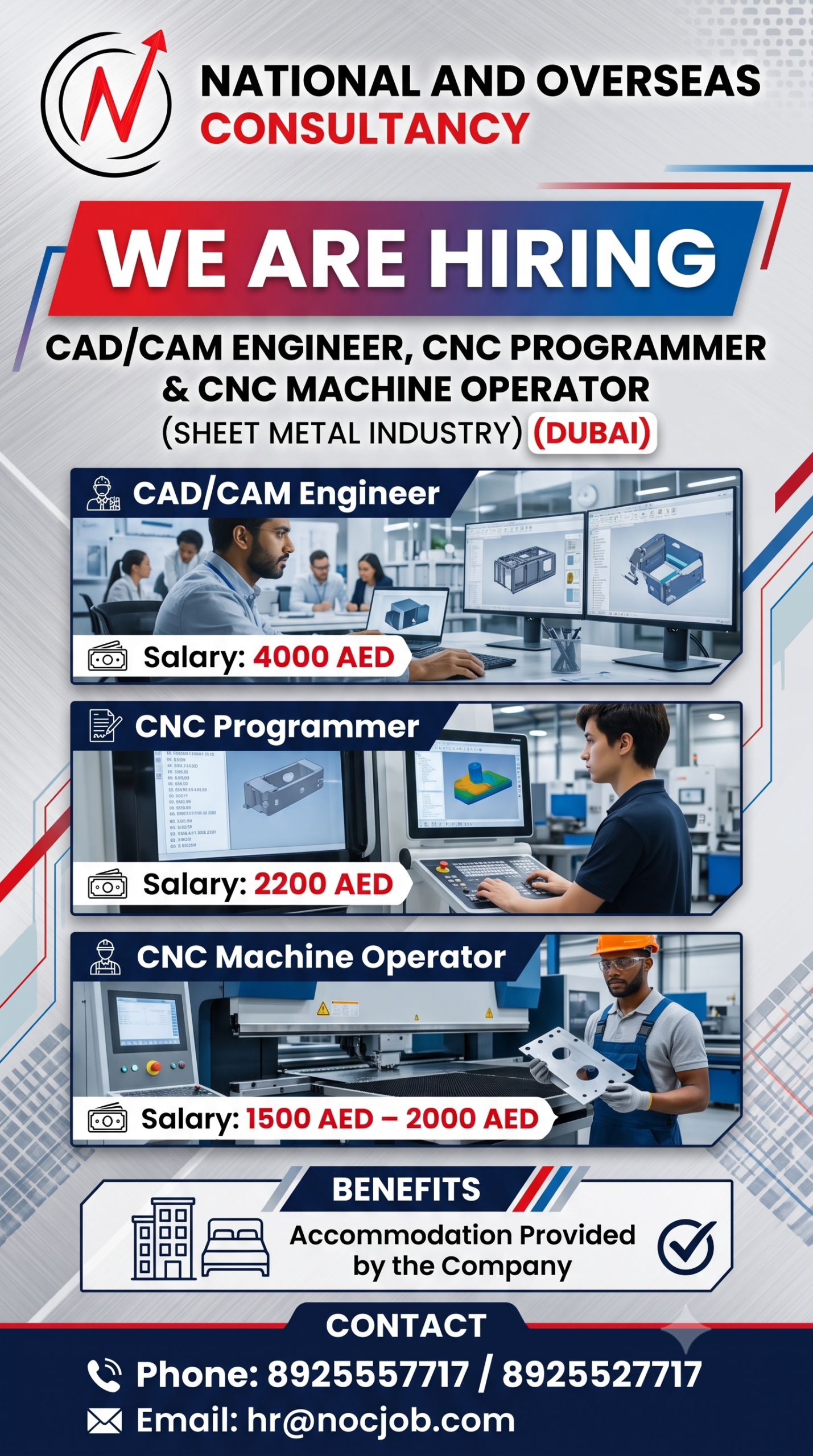 we are hiring CAD/CAM Engineer, CNC Programmer & CNC Machine Operator