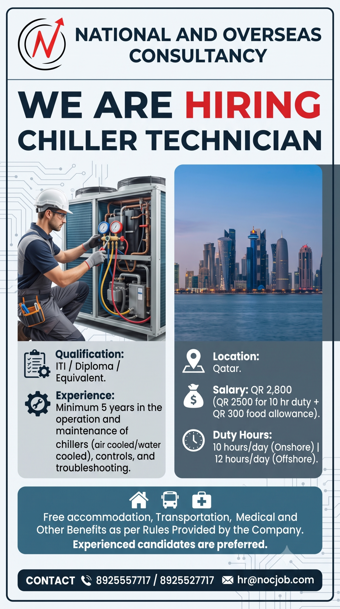 we are hiring Chiller Technician