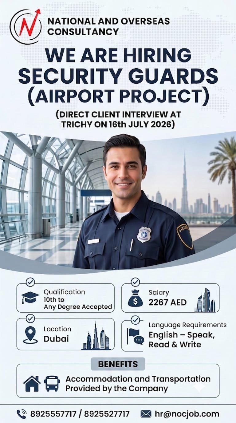 we are hiring security guards (airport Project)